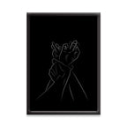 Embrace in Darkness – Romantic Line Drawing Art | Sensual Hand Illustration Poster
