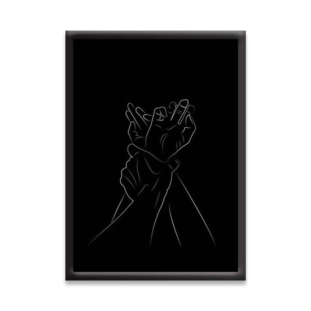 Embrace in Darkness – Romantic Line Drawing Art | Sensual Hand Illustration Poster