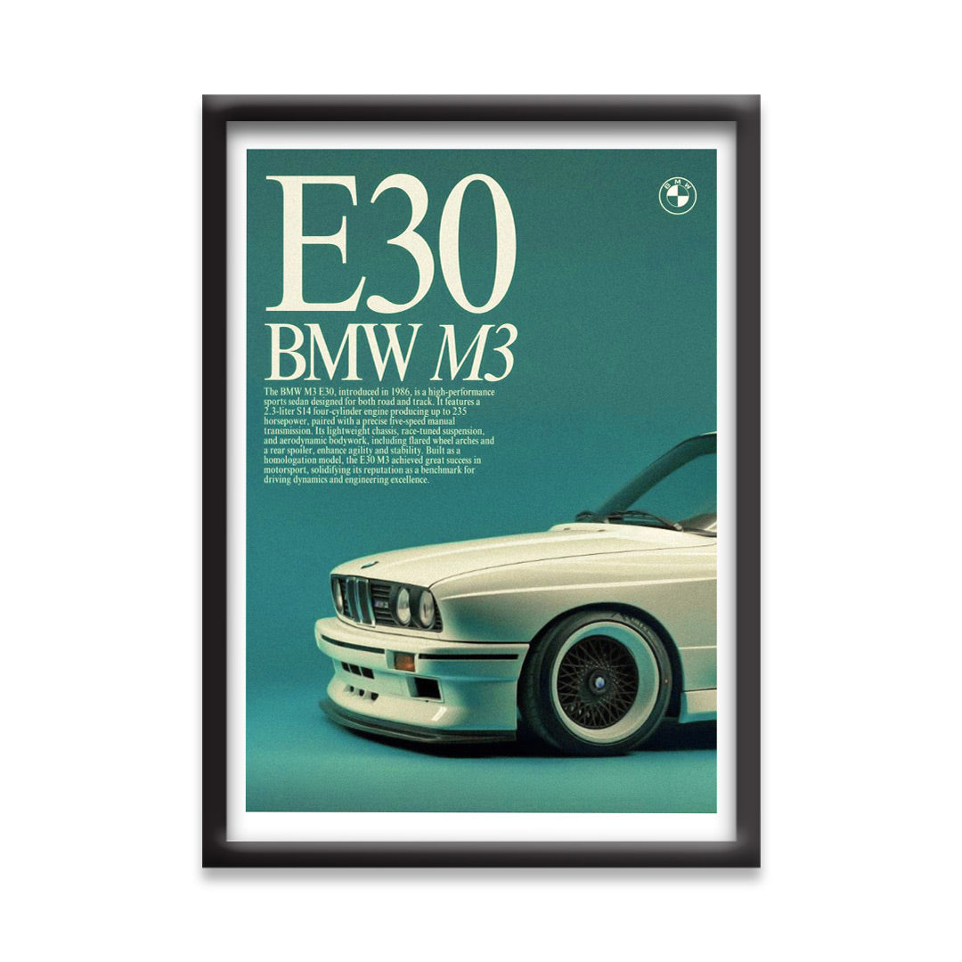 BMW M3 | Car Framed Poster | BMW E30 Classic  Framed Posters