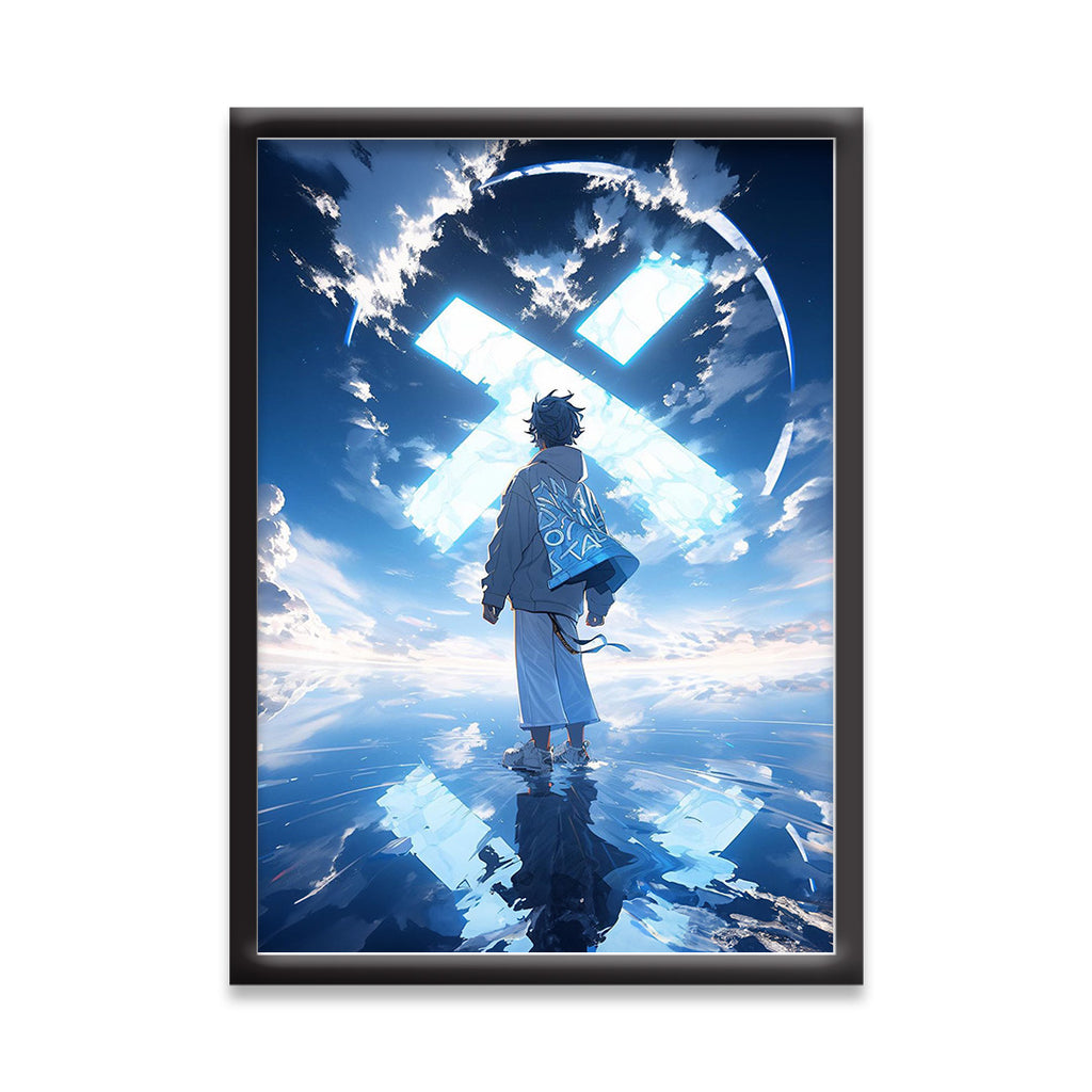 Dreamwalker Anime Poster – Surreal Sky Reflection | Dekorama Framed Wall Art | Anime Wall Frames & Posters