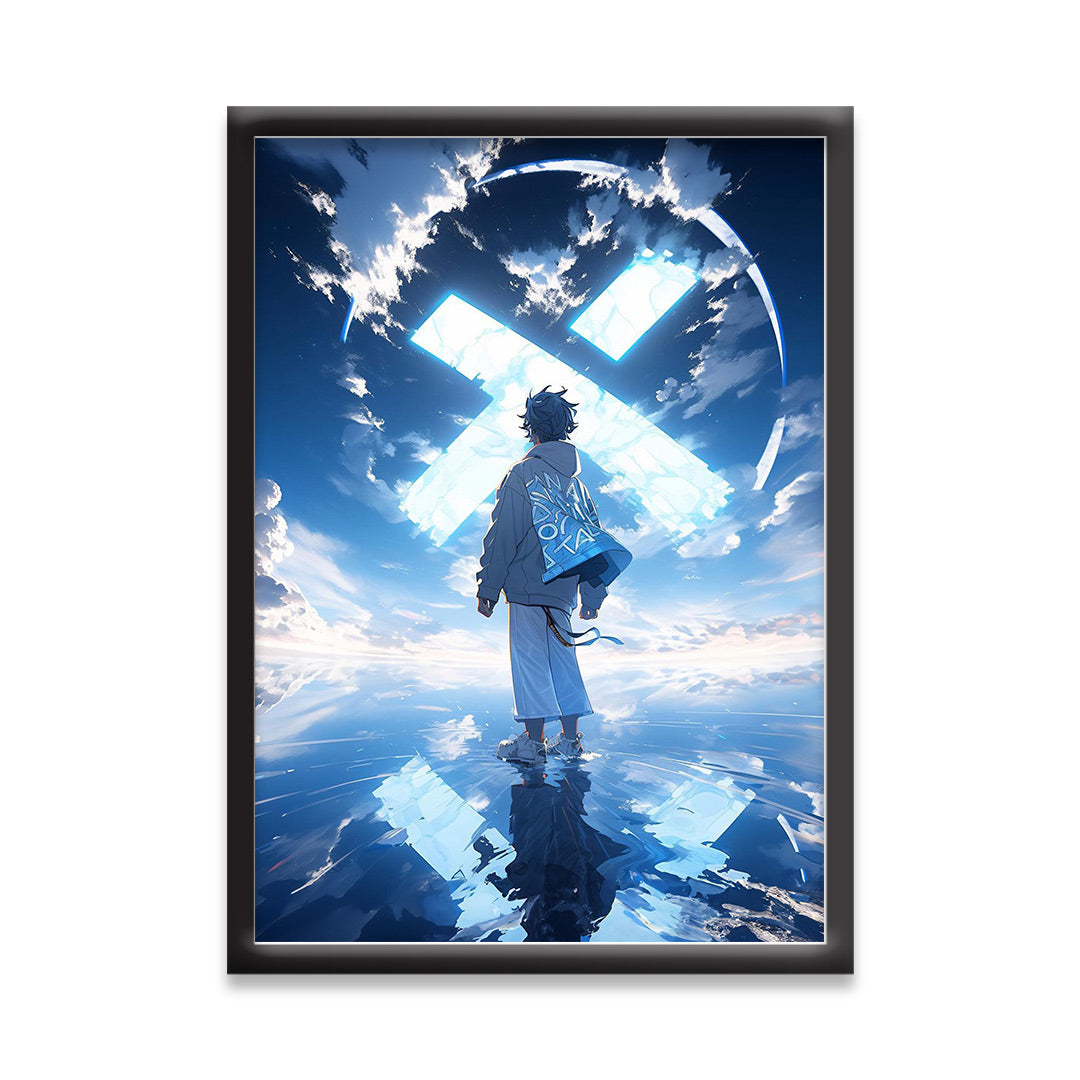 Dreamwalker Anime Poster – Surreal Sky Reflection | Dekorama Framed Wall Art | Anime Wall Frames & Posters