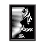 Abstract Female | Silhouette with Striped Light Poster– Black & White| Sketch Line Painting | Simple Abstract Art