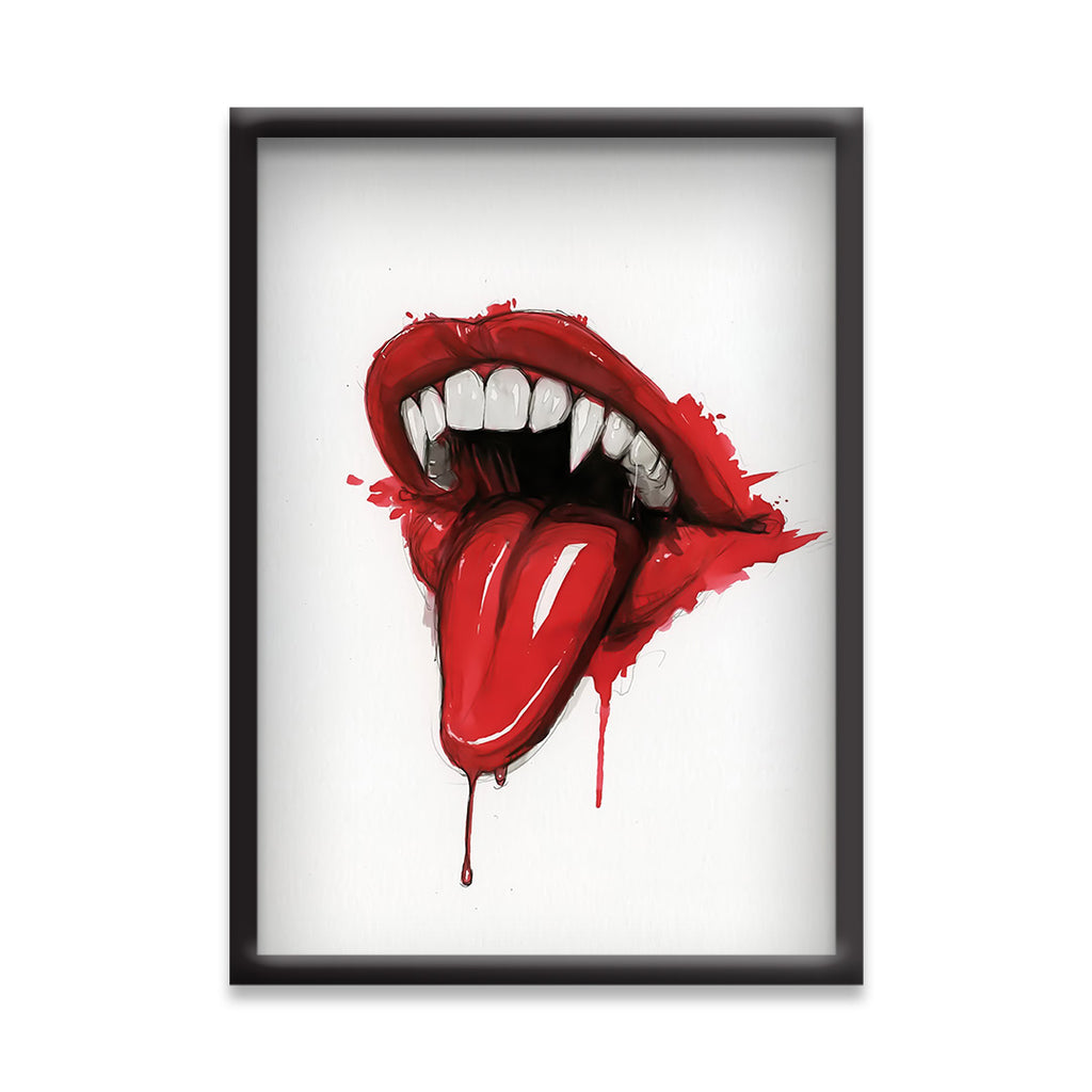 Bloodlust – Bold Vampire Lips Wall Art | Dark Fantasy Poster