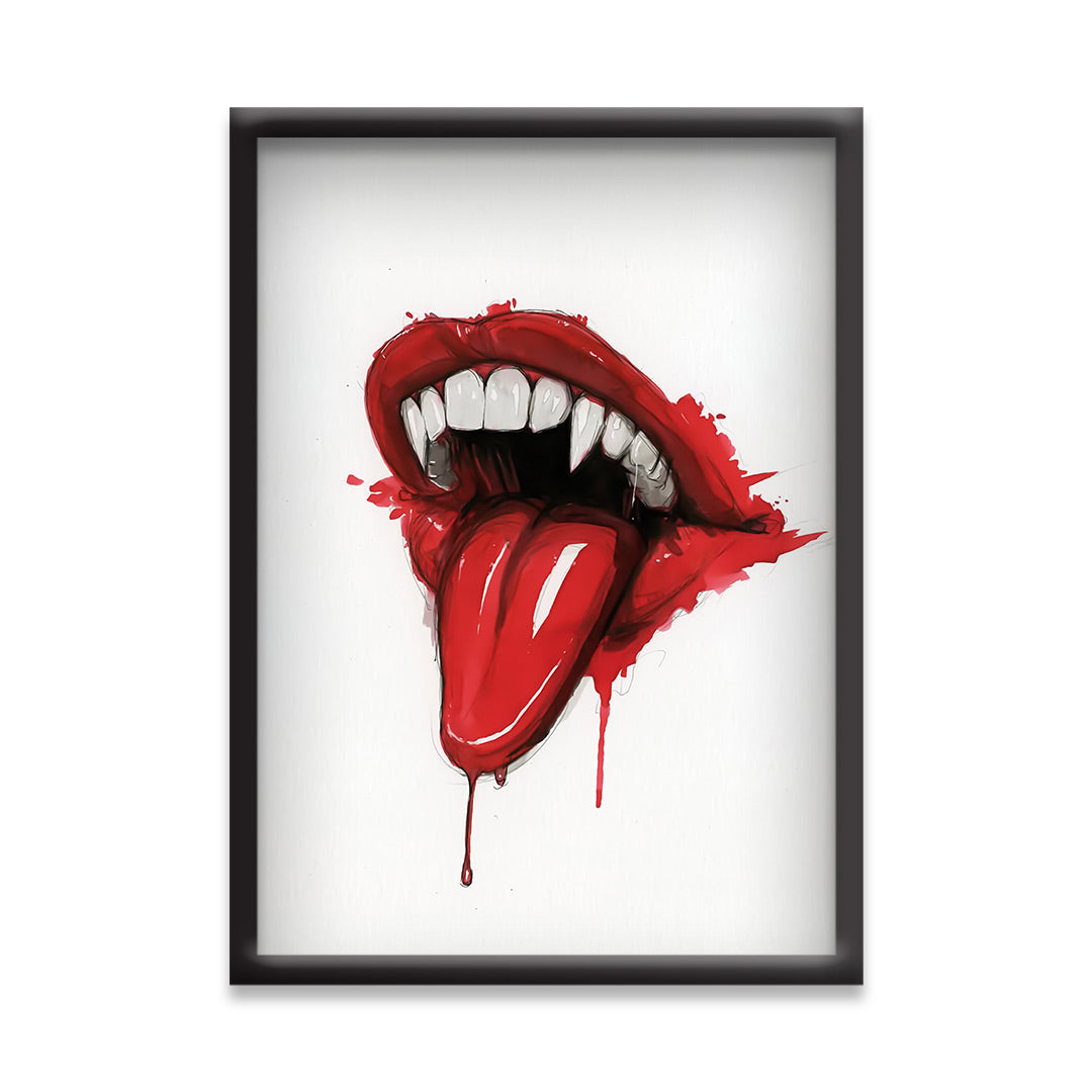 Bloodlust – Bold Vampire Lips Wall Art | Dark Fantasy Poster