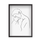 Lovers in Line – Modern Black & White Romantic Print