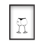 Cheers to Curves – Bold Black & White Wine-Inspired Poster