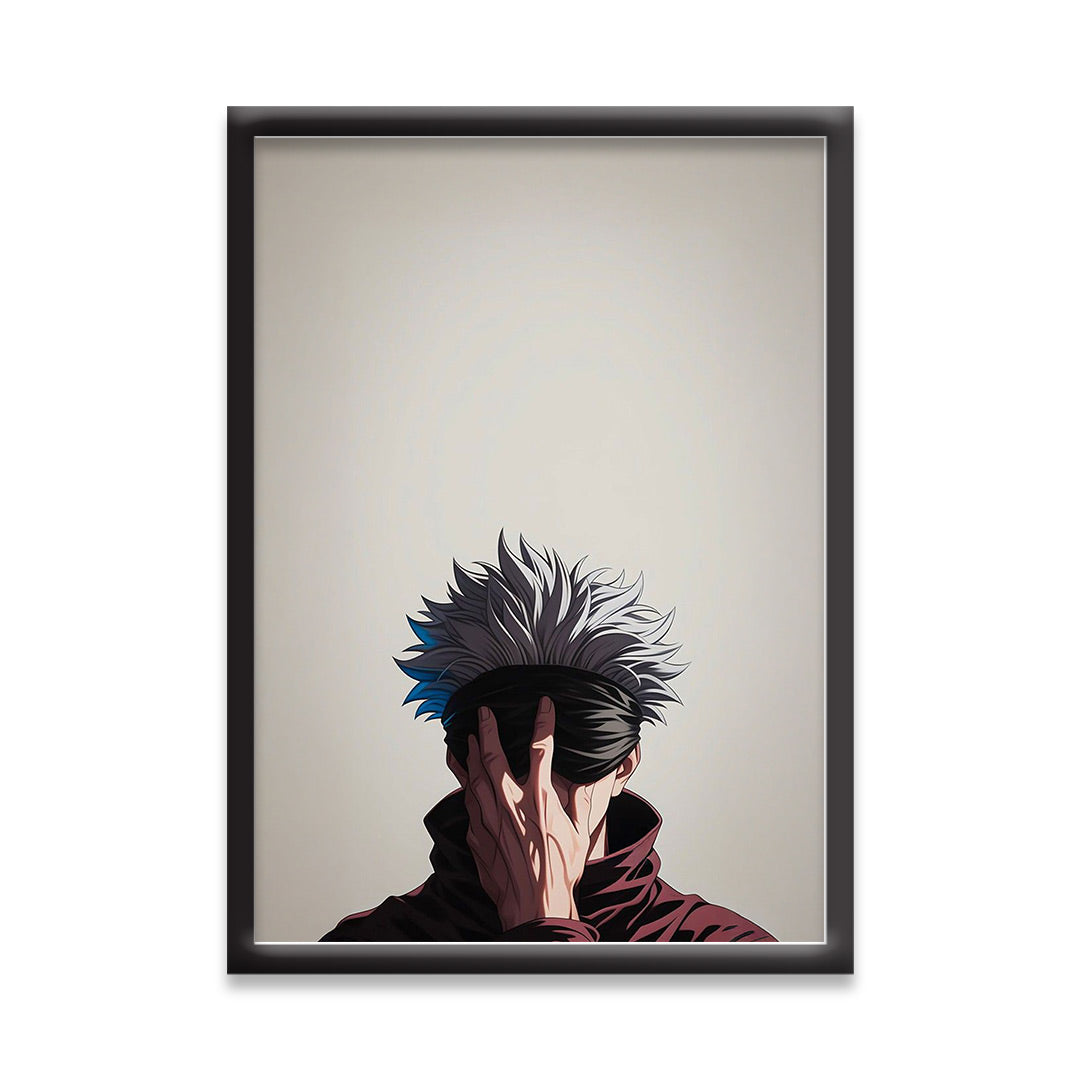 Satoru Gojo | Jujutsu Kaisen Framed Poster | Anime Framed Posters - Matt Black Frame ( Black Framed,Gojo Satoru)