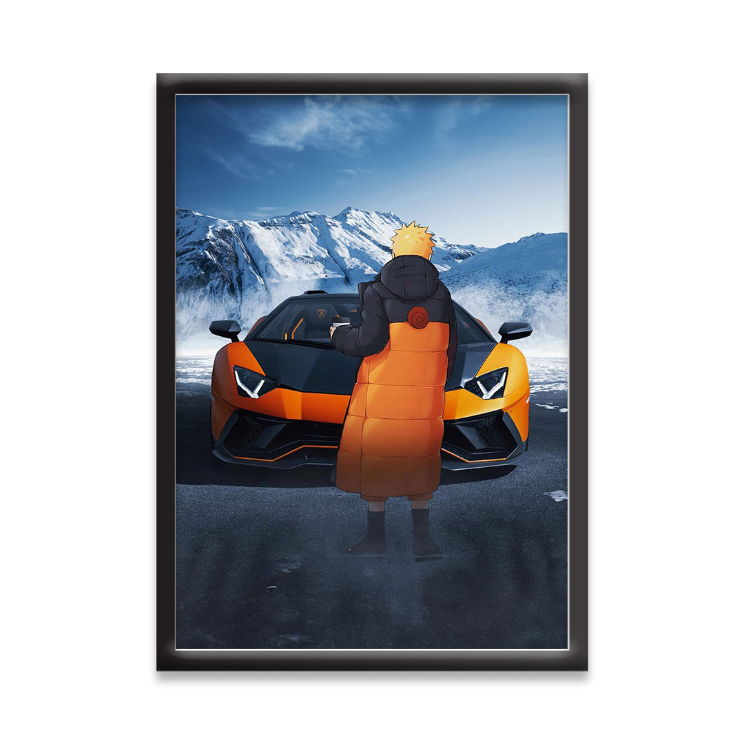 Naruto X Lamborgini | Dekorama Framed Wall Art | Anime Wall Frames | Naruto Poster