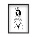 Angel & Demon – Bold Feminine Line Art Poster | Sexy Minimalist Wall Art