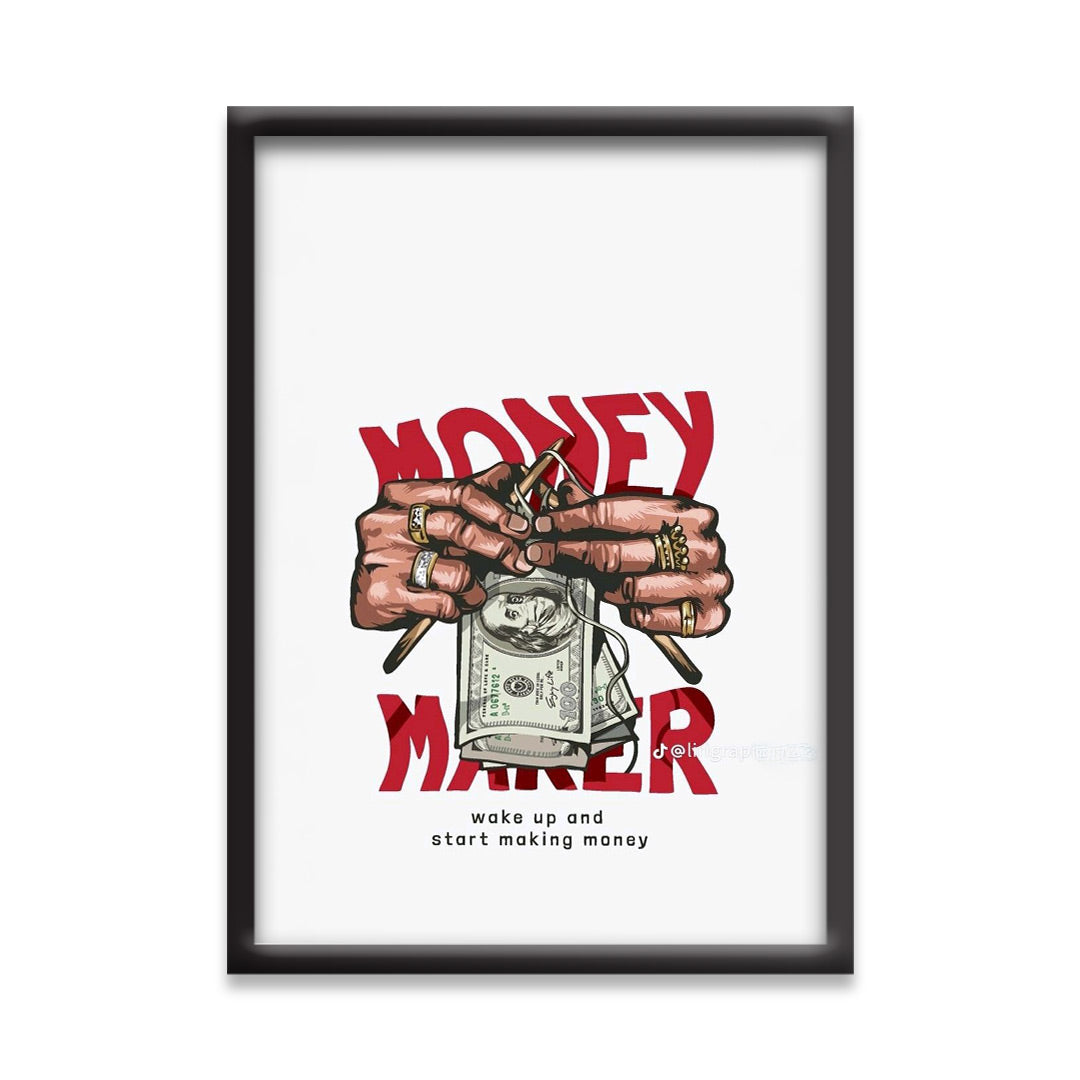 Money Maker | Motivational Wall posters | Black Framed poster
