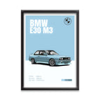 BMW M3 | Car Framed Poster | BMW E30 Classic  Framed Posters