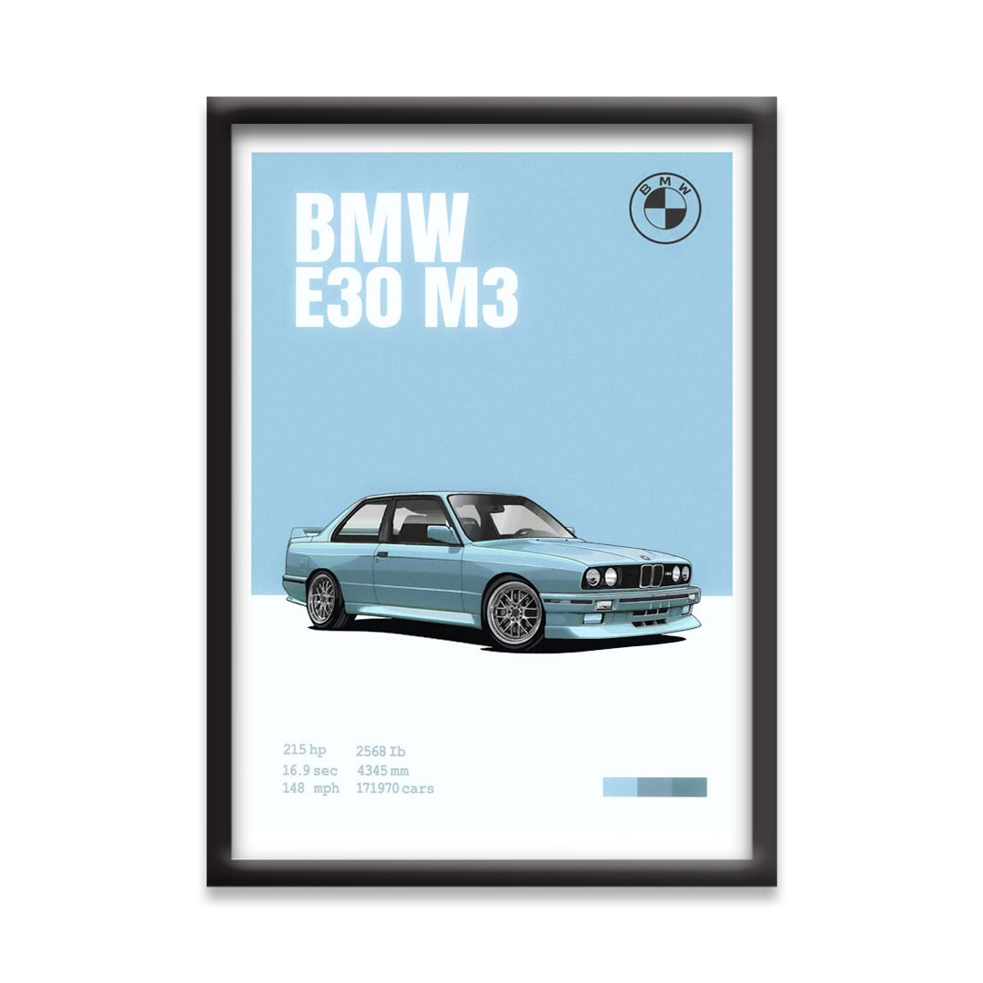 BMW M3 | Car Framed Poster | BMW E30 Classic  Framed Posters