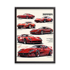 Ferrari Evolution Poster – Classic to Modern Supercar  | Dekorama Framed Wall Art |  Cars Framed Posters