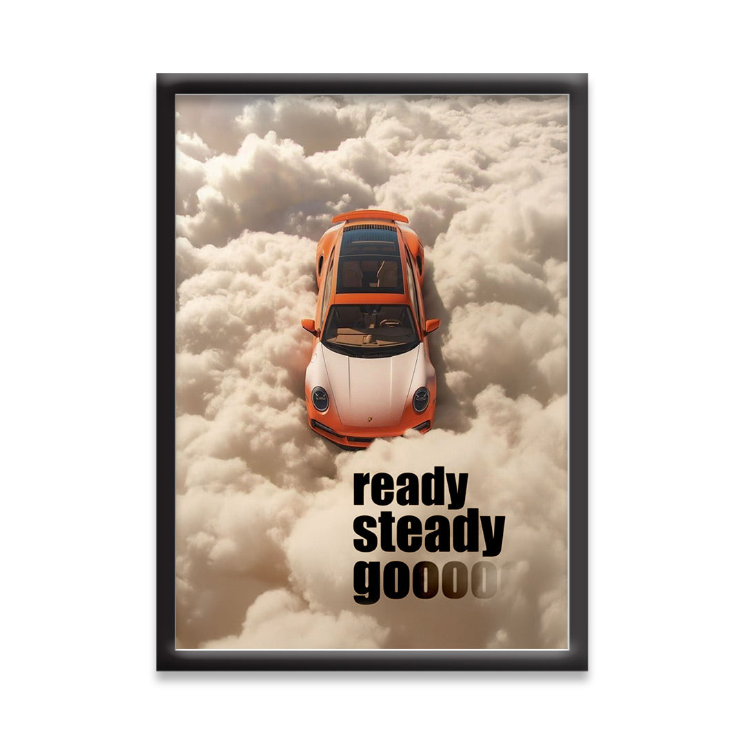 Porsche | Supercar Framed Poster | Car Framed Posters - Matt Black Frame
