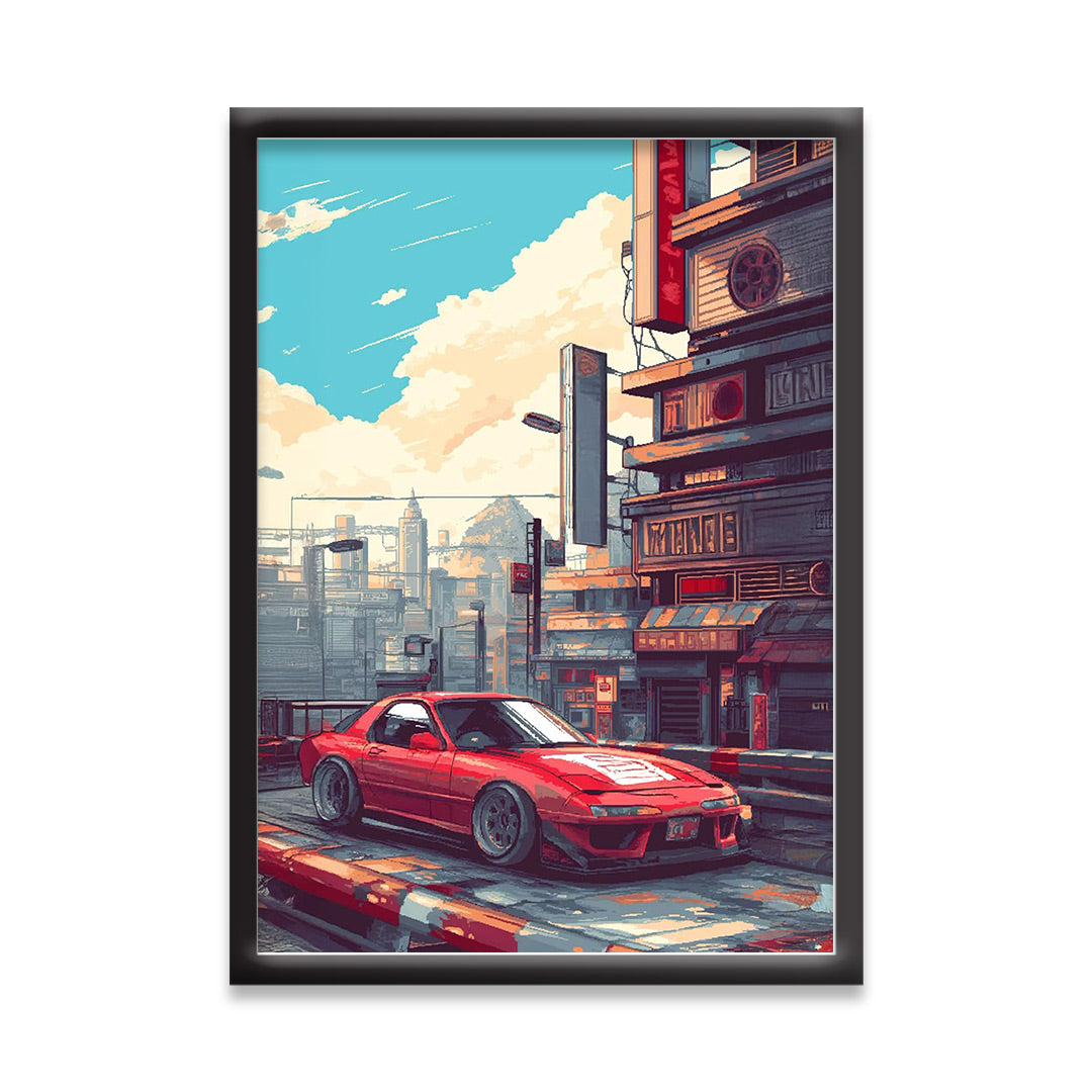 JDM Classic Nissan 180SX | Retro Drift Car Wall Art |Urban Auto Lovers