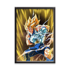 Vegeta - Saiyan Warrior Transformation | Dekorama Framed Wall Art | Anime Wall Frames | Framed Paintings - Matt Black Frame