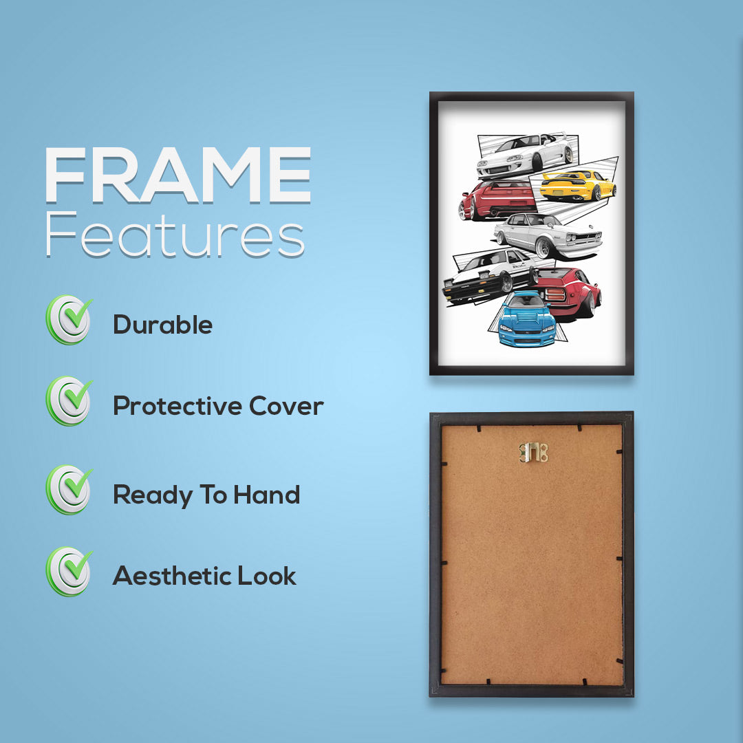 Supercars Collections | SportsCar Framed Poster | BMW PORSCHE TOYOTA Classic  Framed Posters
