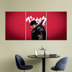 Berserk Guts | Split Wall Poster | Anime Canvas Art with Japanese Text