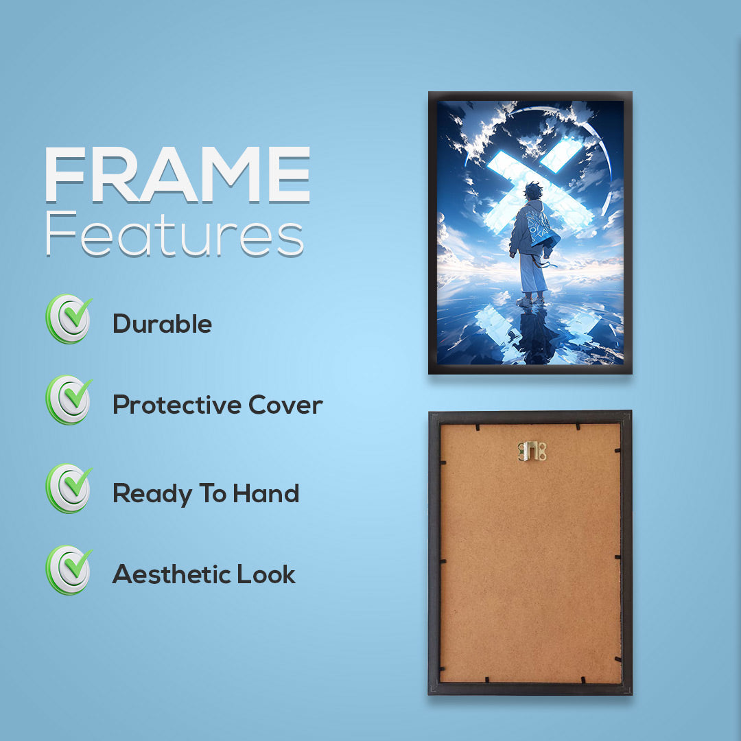 Dreamwalker Anime Poster – Surreal Sky Reflection | Dekorama Framed Wall Art | Anime Wall Frames & Posters