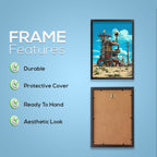 canvas wall art – futuristic with colorful buildings | Aesthetic Anime Scenery Wall Art Digital Reprint Painting  (With Frame)