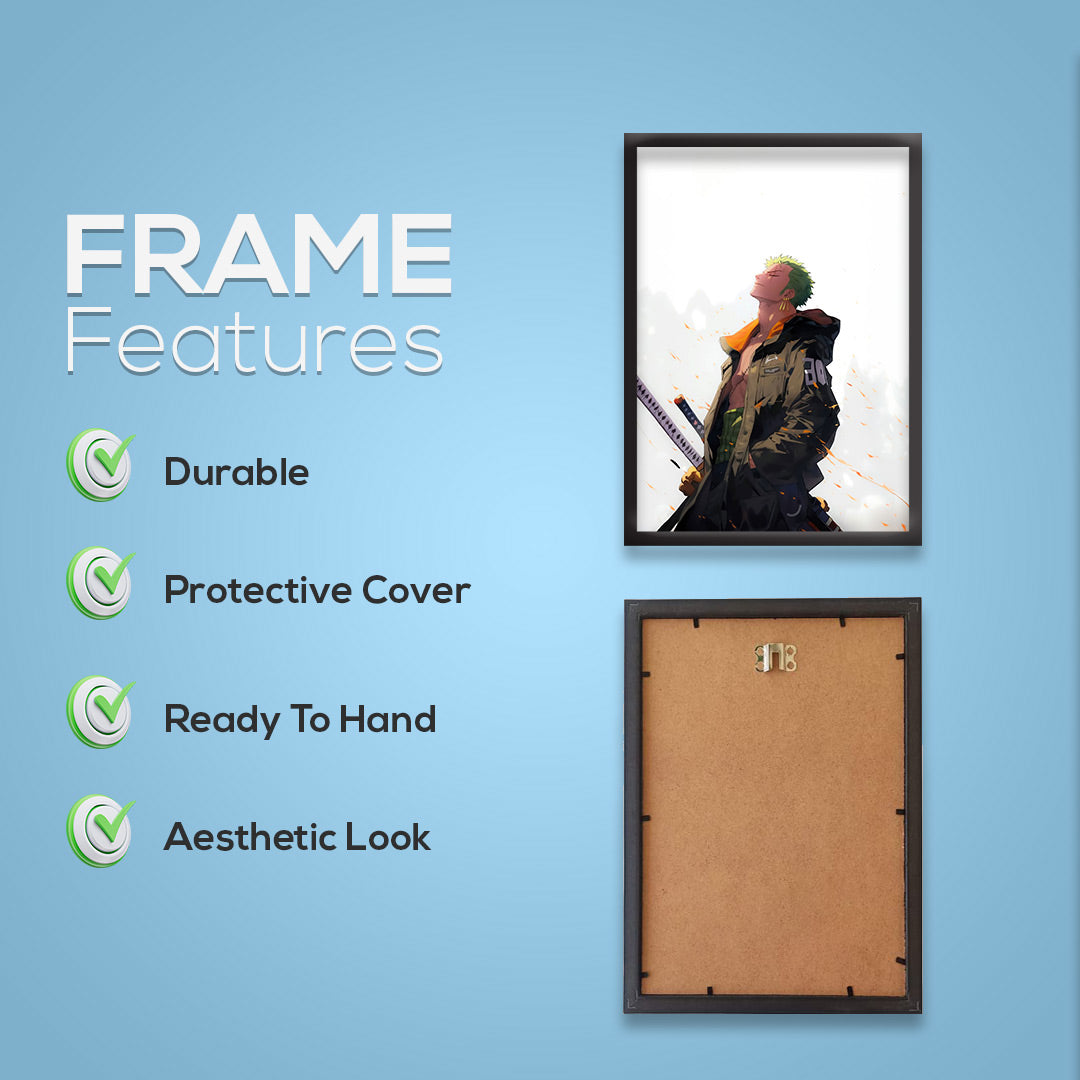 One Piece | ZORO Vector Art | Anime Frames & Posters | One Piece Framed Poster