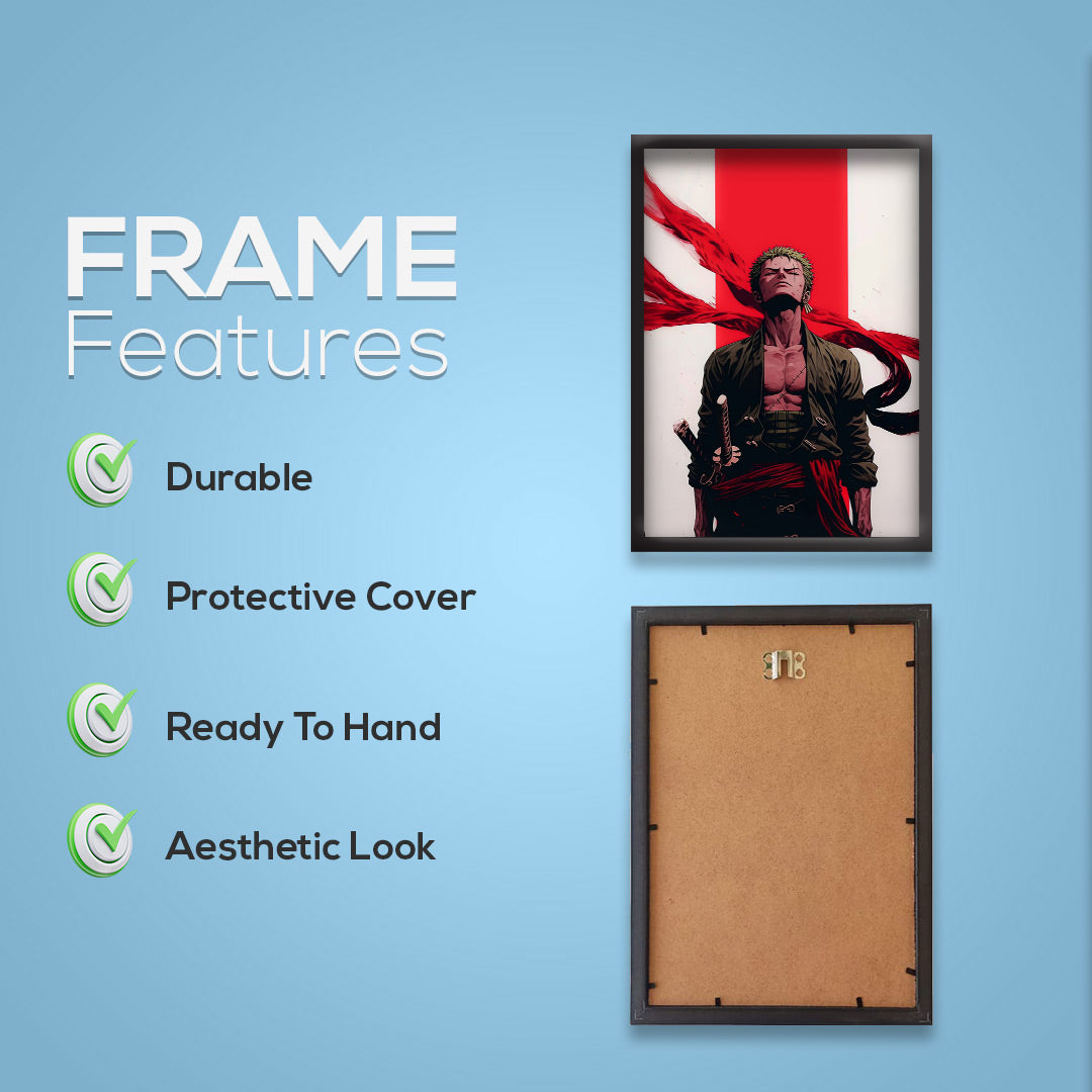One Piece | ZORO Vector Art | Dekorama Framed Wall Art | Anime Wall Frames & Posters | One Piece Framed Poster