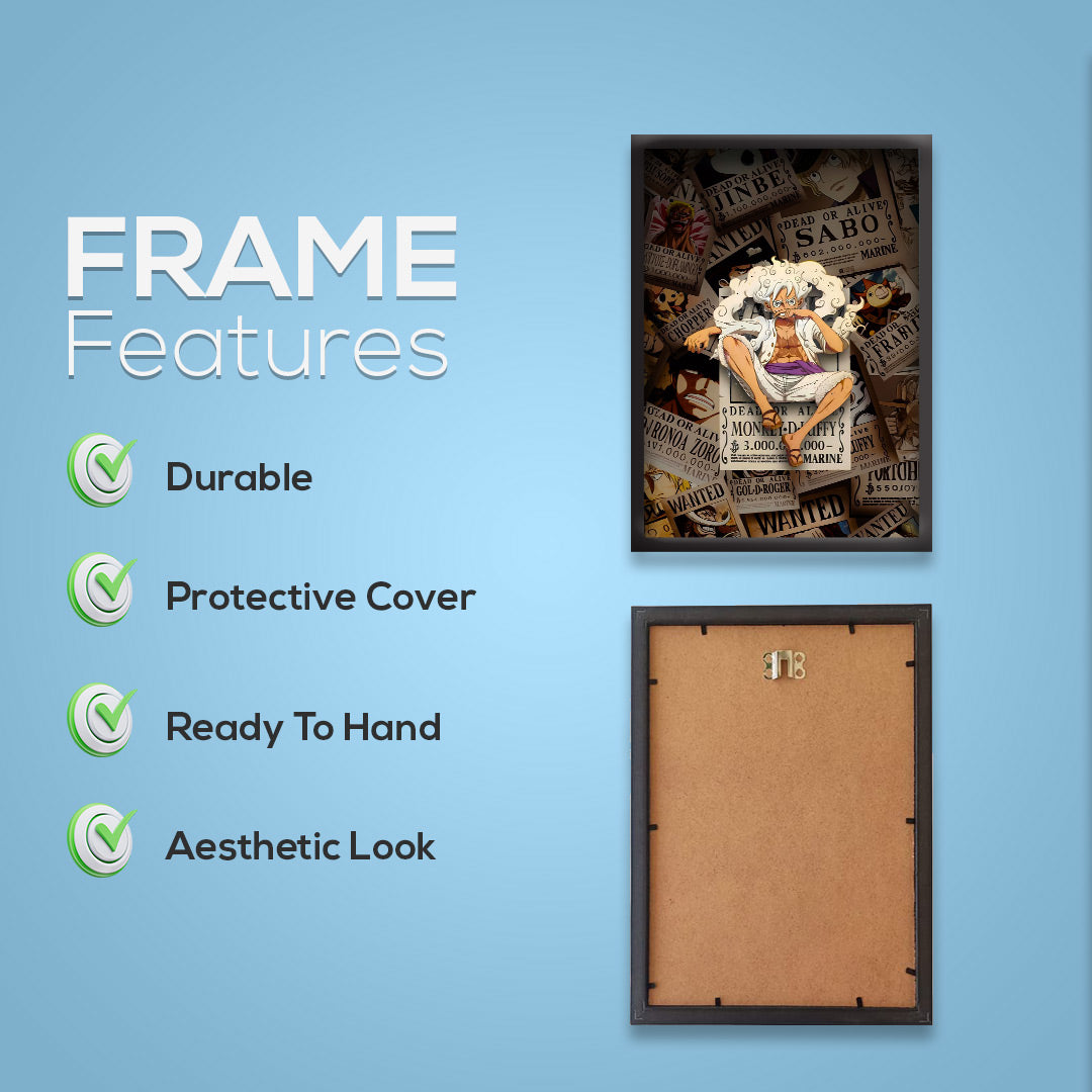 One Piece | Monkey D. Luffy Gear 5 | Dekorama Framed Wall Art | Anime Wall Frames & Posters | One Piece Framed Poster