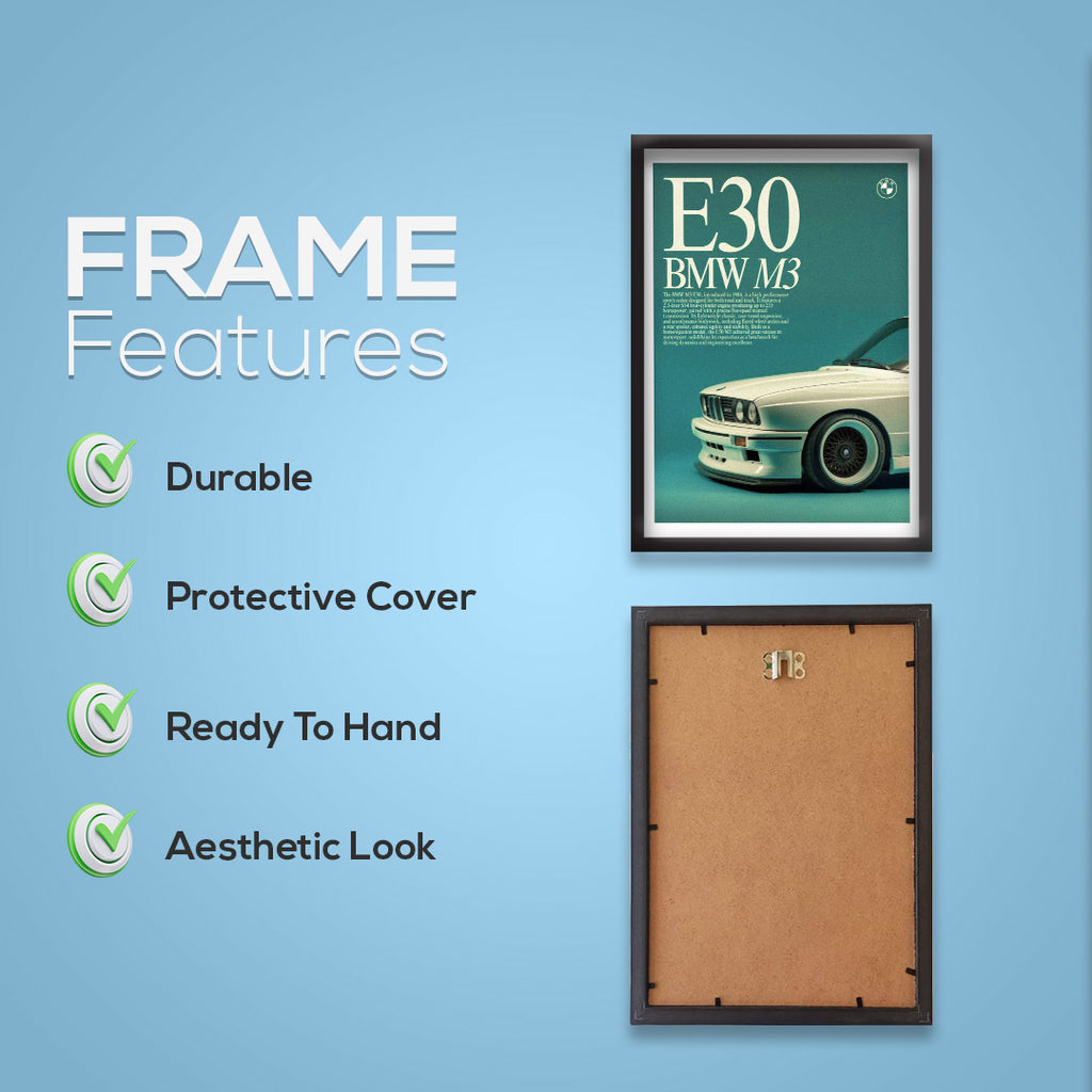 BMW M3 | Car Framed Poster | BMW E30 Classic  Framed Posters