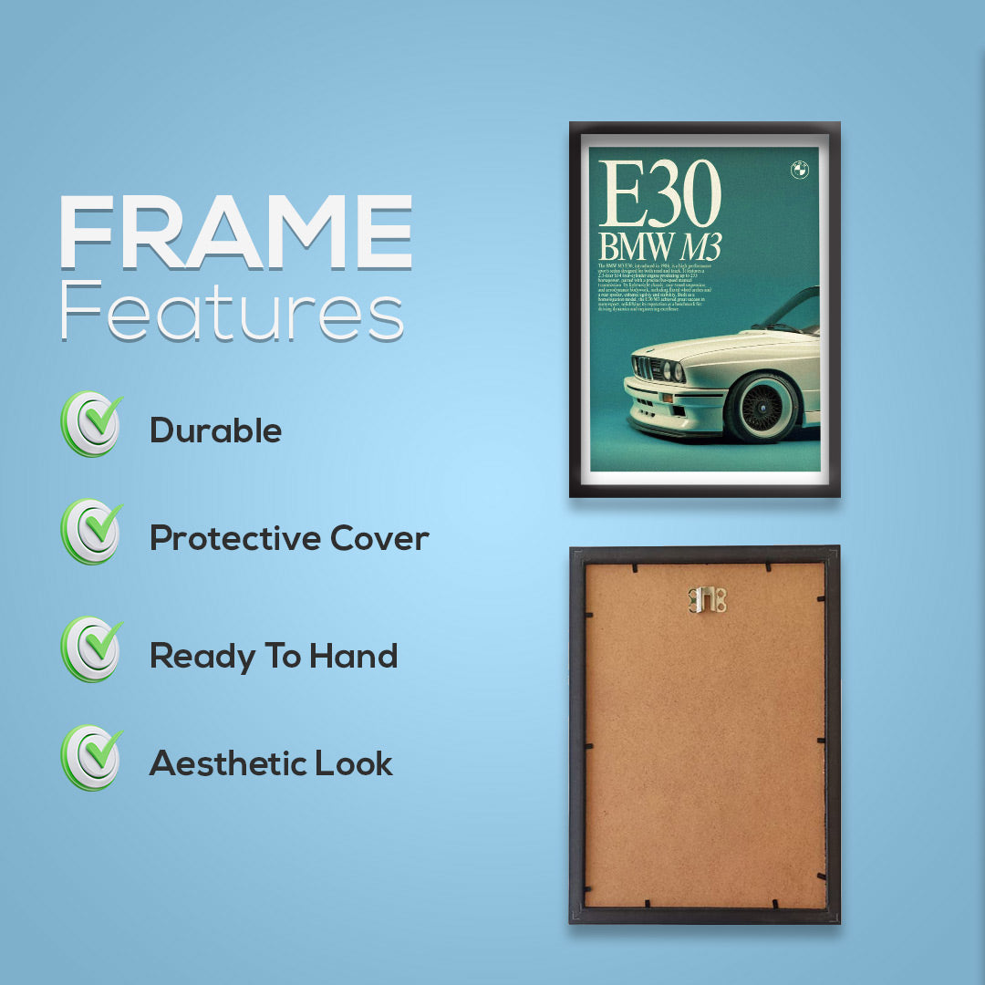 BMW M3 | Car Framed Poster | BMW E30 Classic  Framed Posters