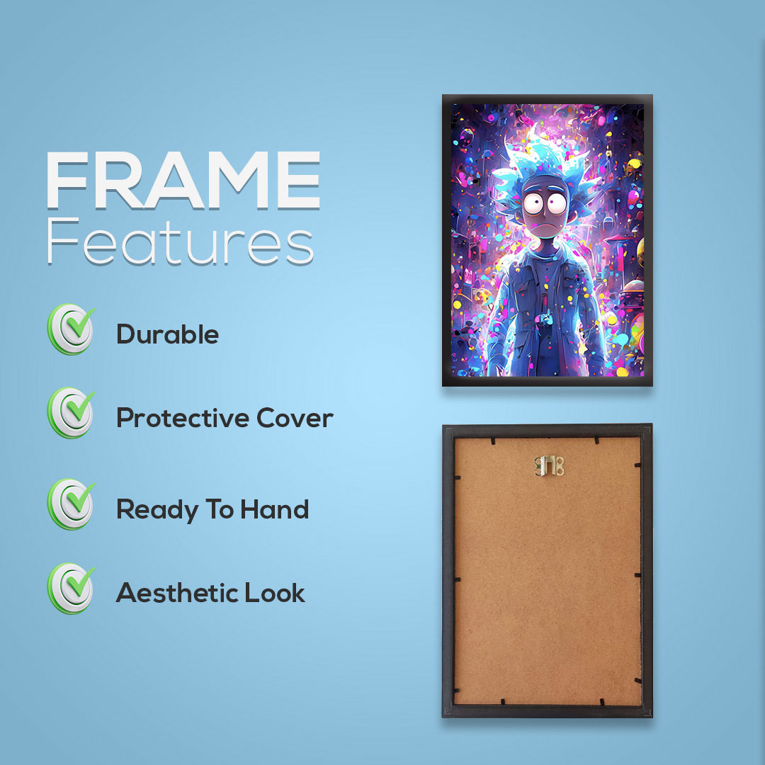 Neon Multiverse Rick" – Trippy Sci-Fi Wall Poster | Dekorama Framed Wall Art | Anime Wall Frames & Posters