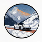 Jurojin Junction Circular Frame Jigsaw Puzzle for Couples  | Porsche Puzzles | 160 Piece Circular Jigsaw Puzzle for Adults & Kids above 15+ Years | Puzzle Games for Car Lovers