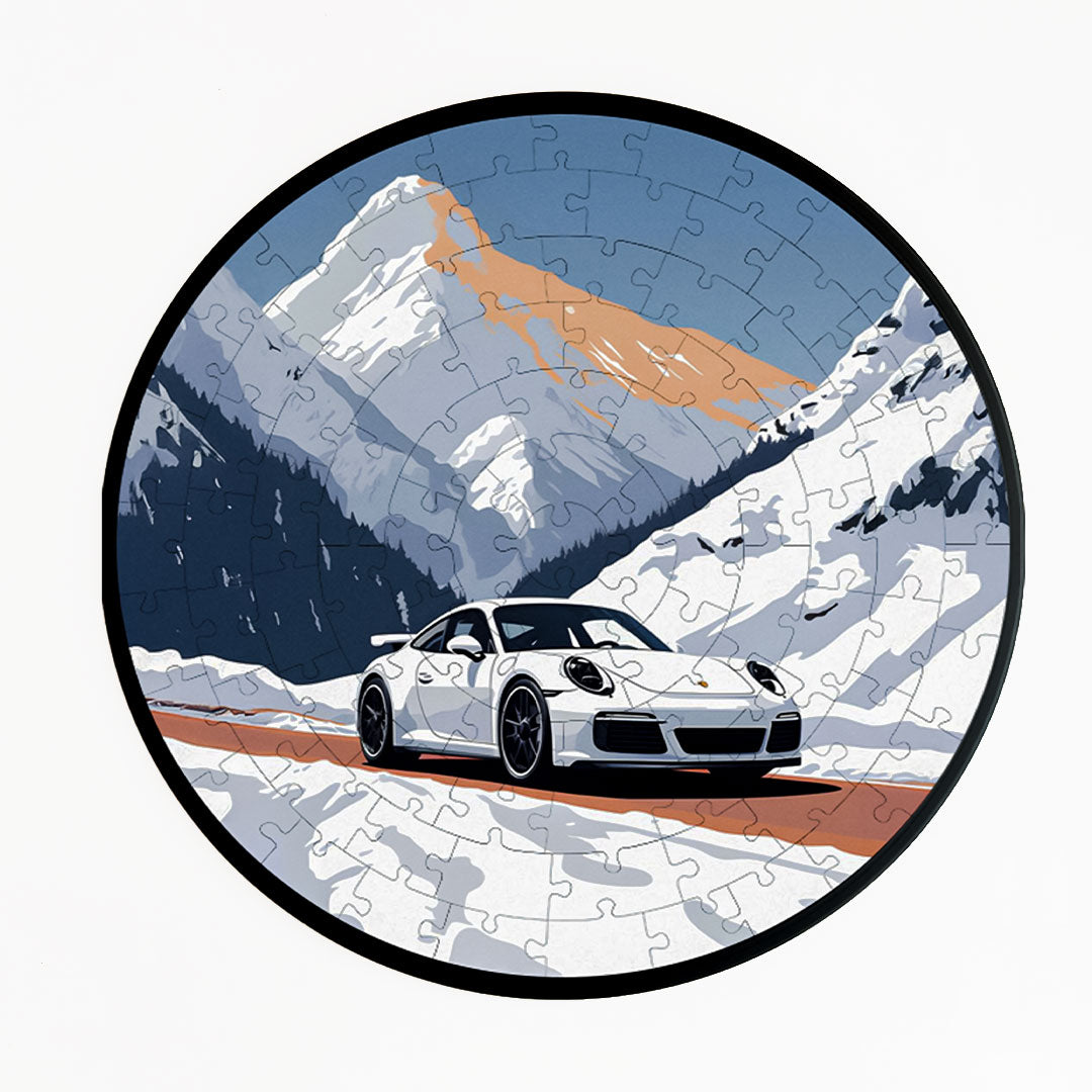 Jurojin Junction Circular Frame Jigsaw Puzzle for Couples  | Porsche Puzzles | 160 Piece Circular Jigsaw Puzzle for Adults & Kids above 15+ Years | Puzzle Games for Car Lovers