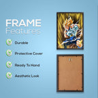 Vegeta - Saiyan Warrior Transformation | Dekorama Framed Wall Art | Anime Wall Frames | Framed Paintings - Matt Black Frame