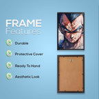 Vegeta Blue God Transformation | Dekorama Framed Wall Art | Anime Wall Frames | Framed Paintings - Matt Black Frame