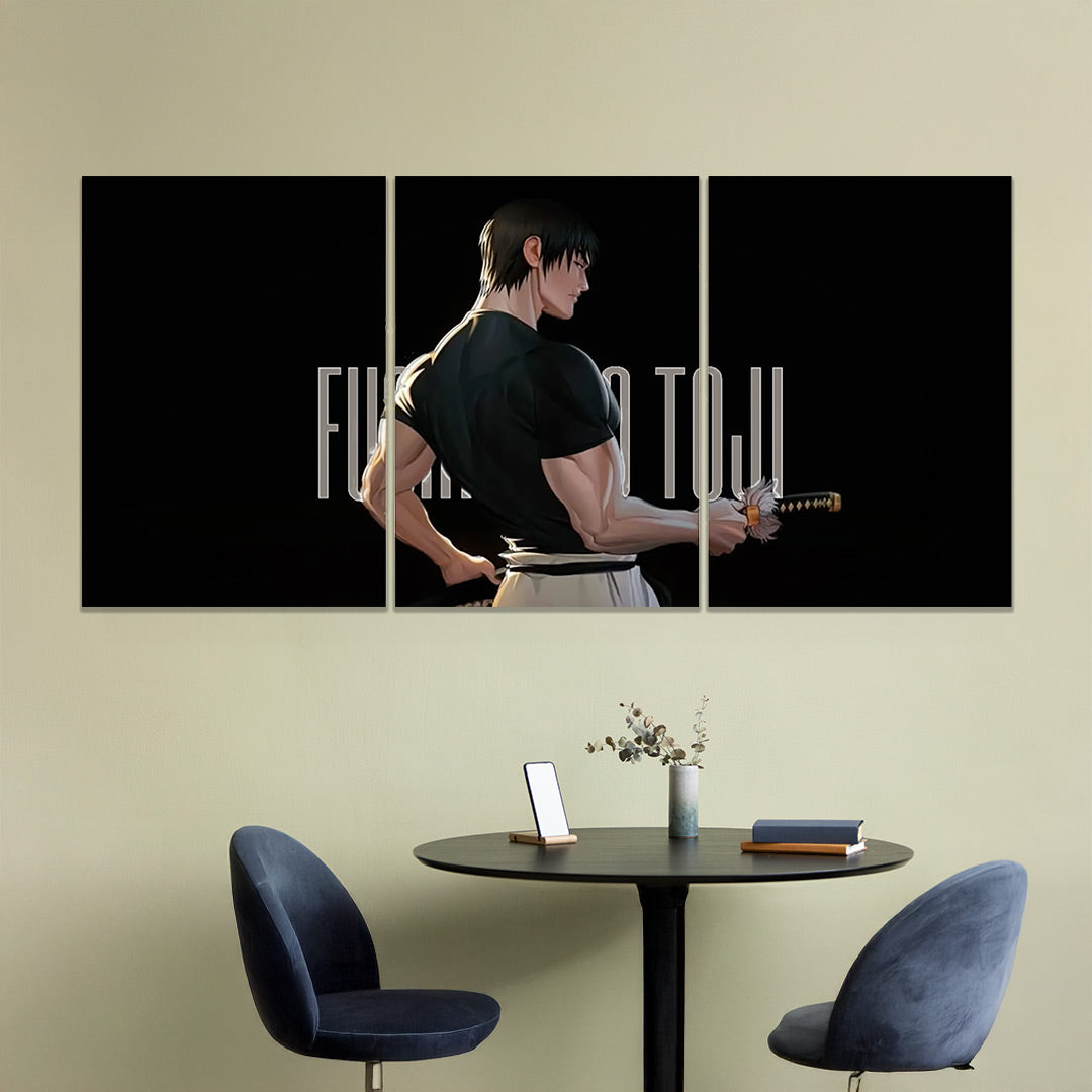 Jujutsu Kaisen | Toji Fushiguro | Split Wall Poster| Sword Pose Anime Canvas Art