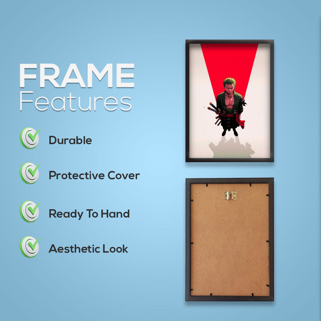 One Piece | ZORO Vector Art | Anime Frames & Posters | One Piece Framed Poster