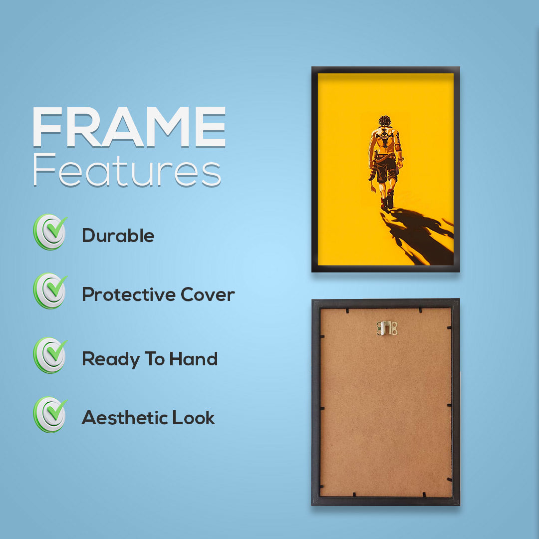 One Piece Anime Wall Art | Portgas D. Ace  | Anime Posters | Minimalist Framed Poster